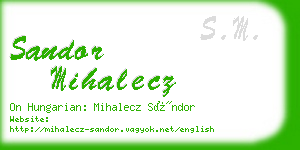 sandor mihalecz business card